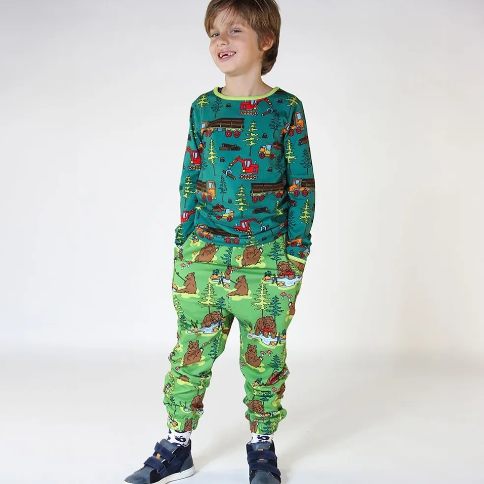 Sweatpants with bears Moss Green