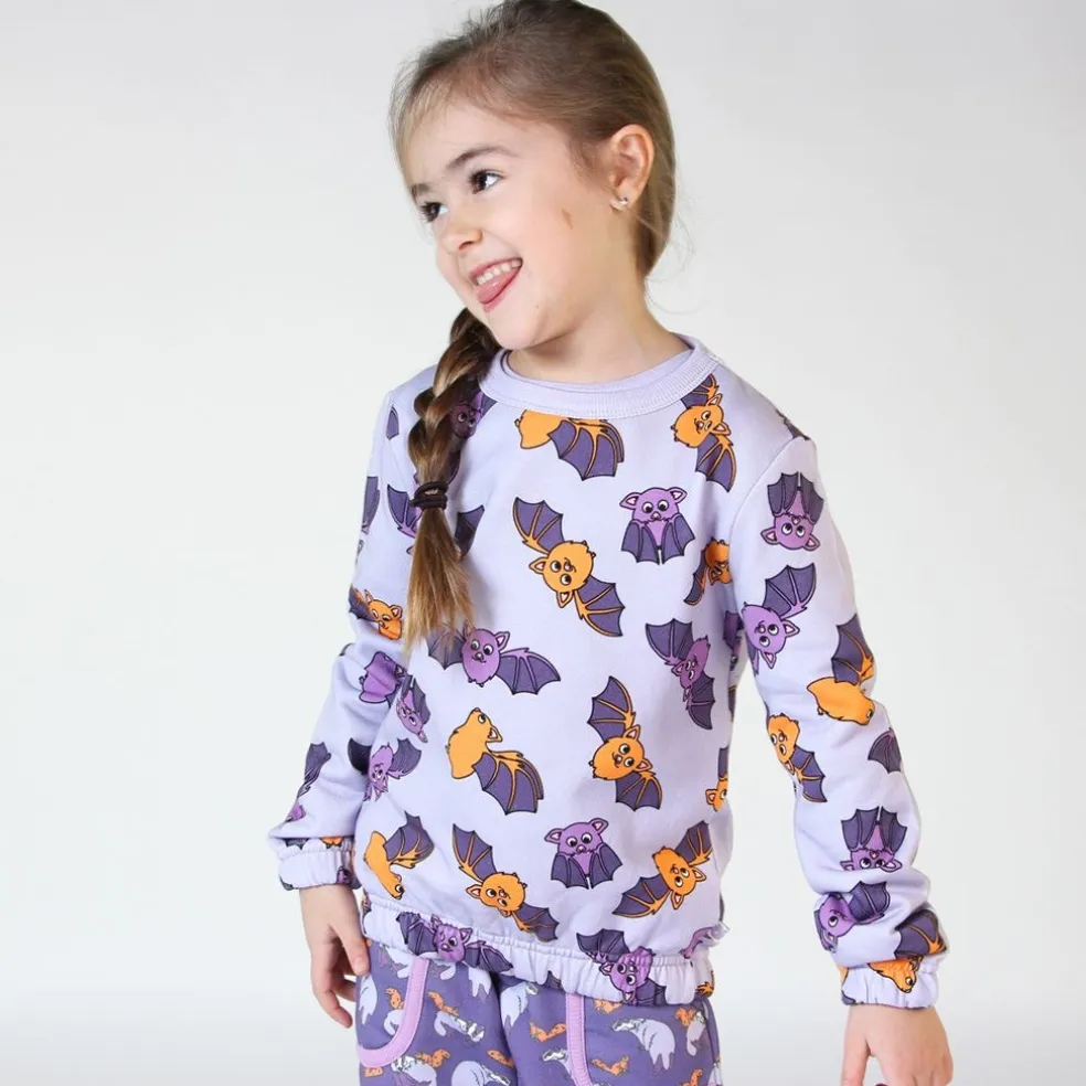 Sweatshirt with bats Orchid Petal