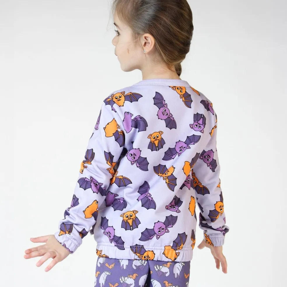 Sweatshirt with bats Orchid Petal