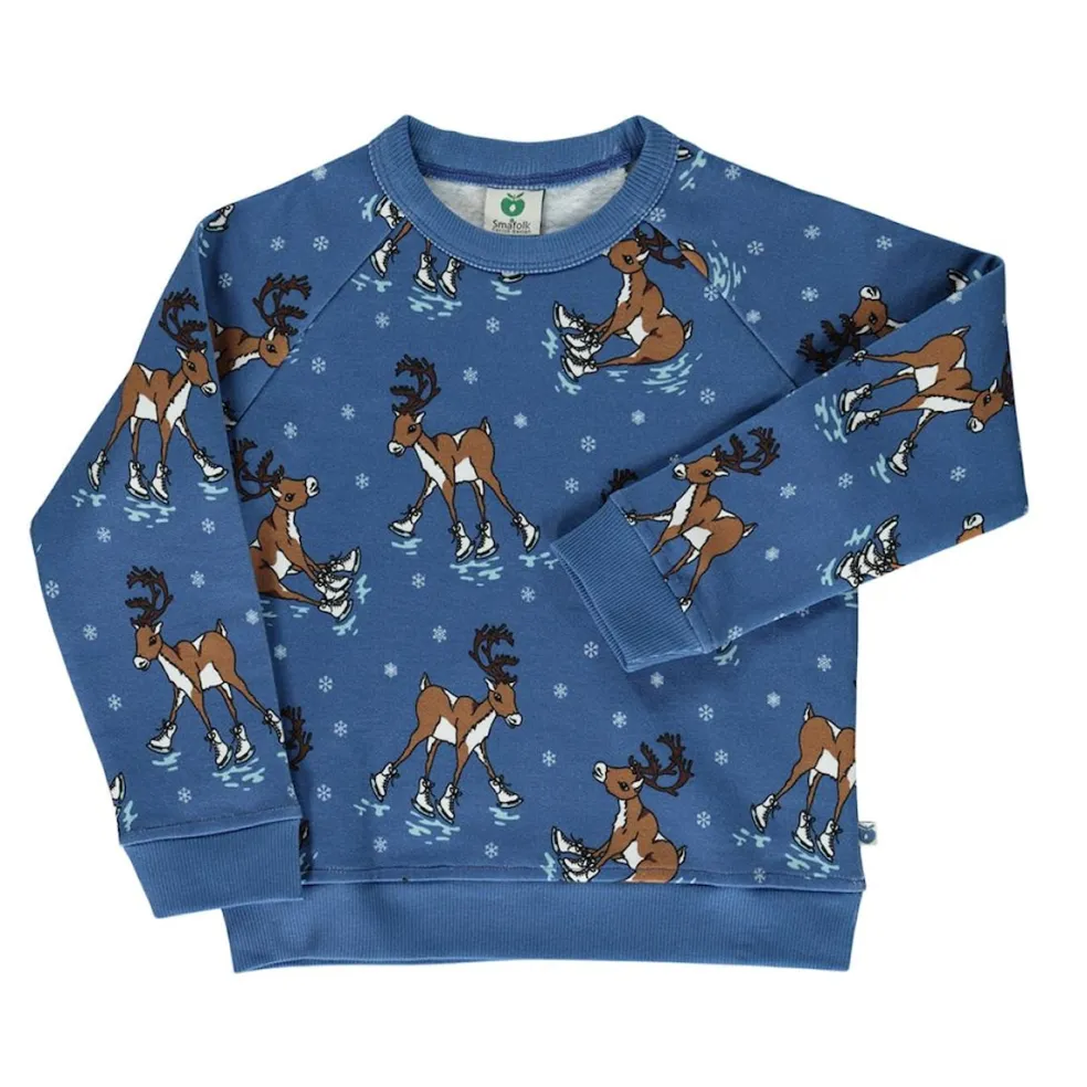 Sweatshirt with reindeer Federal Blue Federal Reindeer Sweatshirt i Federal Blue