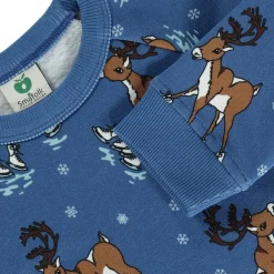 Sweatshirt with reindeer Federal Blue Federal Reindeer Sweatshirt i Federal Blue