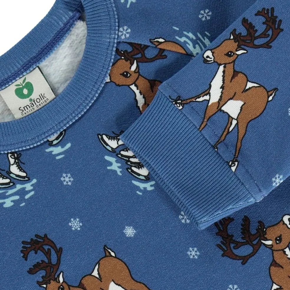 Sweatshirt with reindeer Federal Blue Federal Reindeer Sweatshirt i Federal Blue