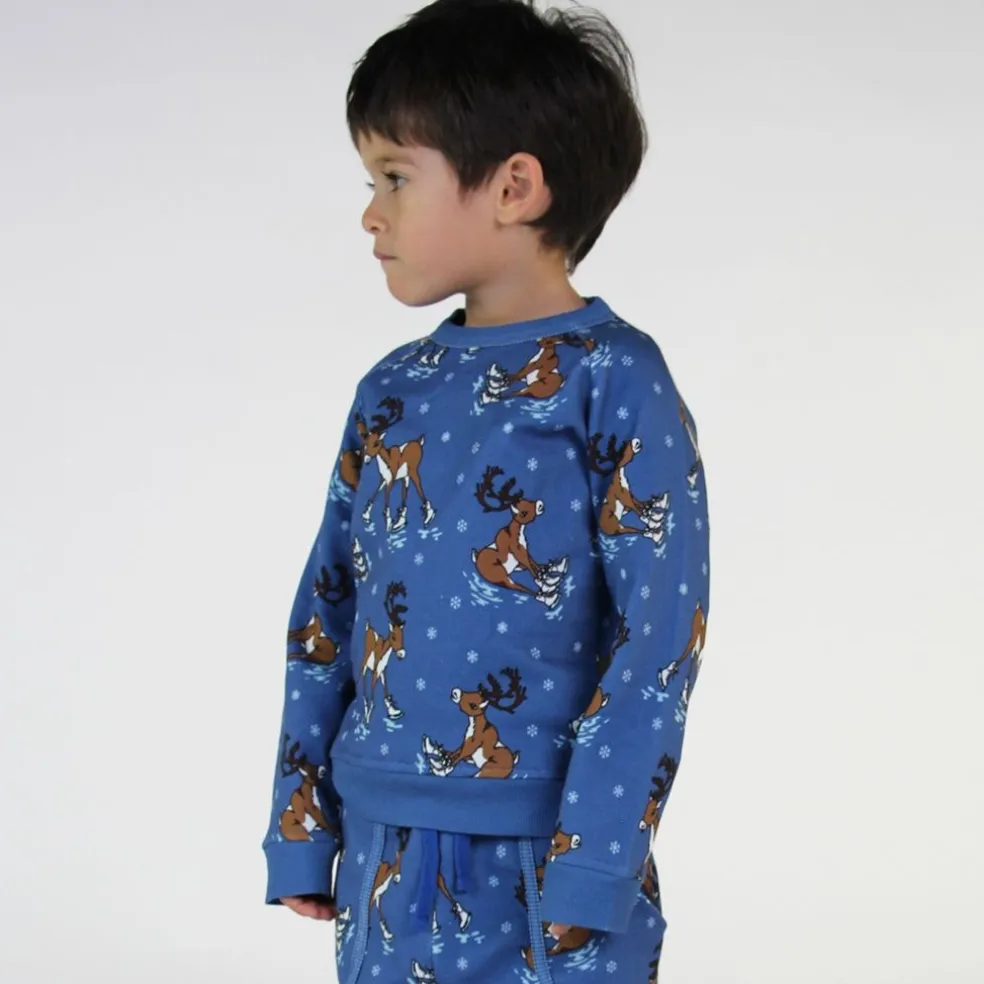 Sweatshirt with reindeer Federal Blue Federal Reindeer Sweatshirt i Federal Blue