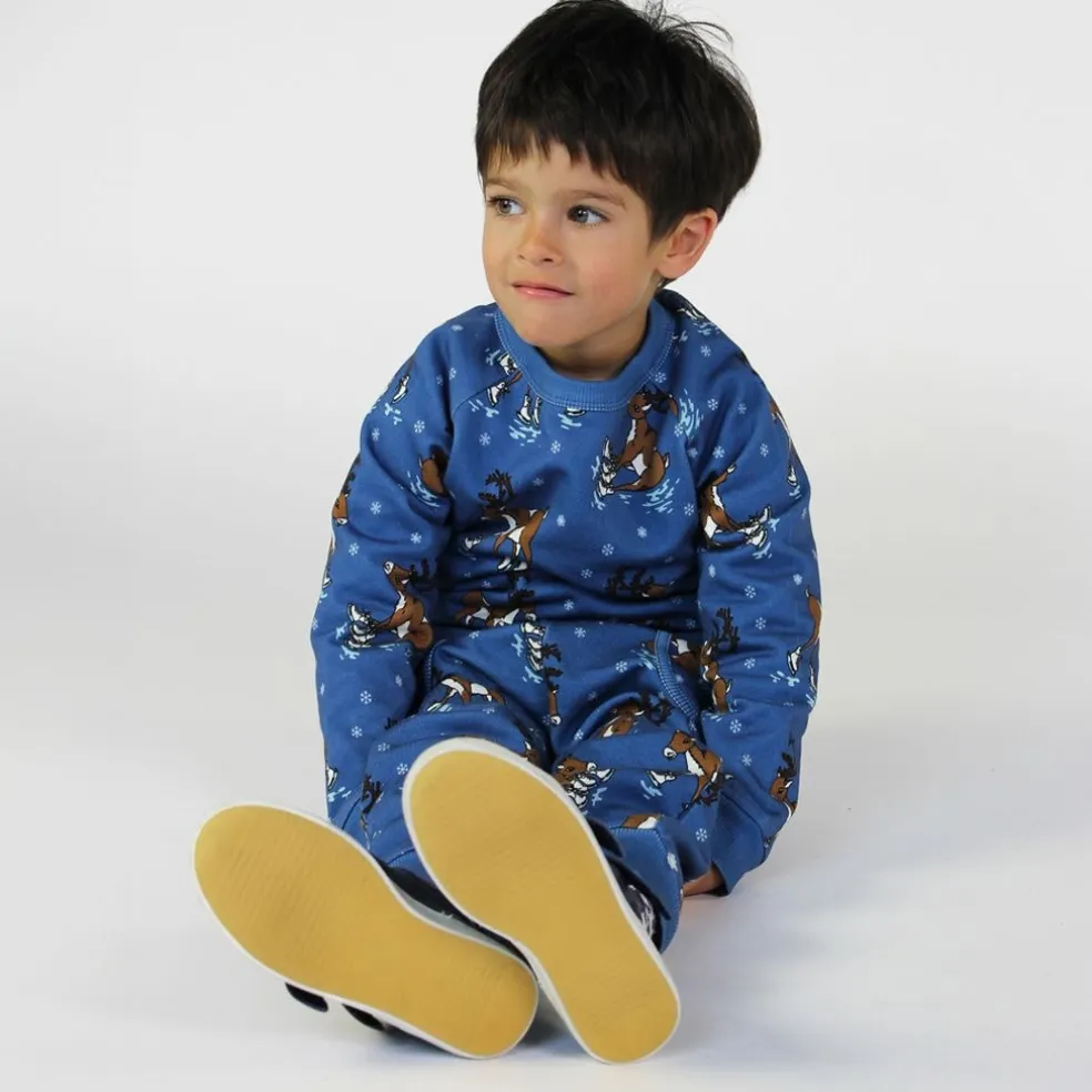Sweatshirt with reindeer Federal Blue Federal Reindeer Sweatshirt i Federal Blue