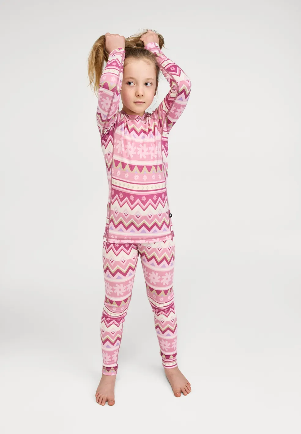 Taitoa Underställsset I Ull Grey Pink
