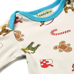 Ulm Långärmad Babydräkt Med Juldekorationer Vit Vanilla