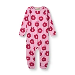 Ulm Long-Sleeved Baby Suit with Apples Pink lilac