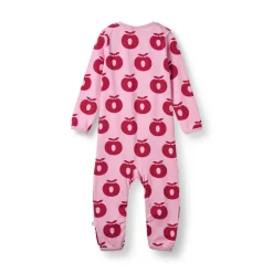 Ulm Long-Sleeved Baby Suit with Apples Pink lilac