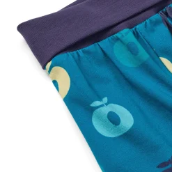 Ulm Pants For Baby with Apples Solid blue
