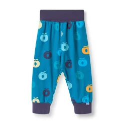 Ulm Pants For Baby with Apples Solid blue