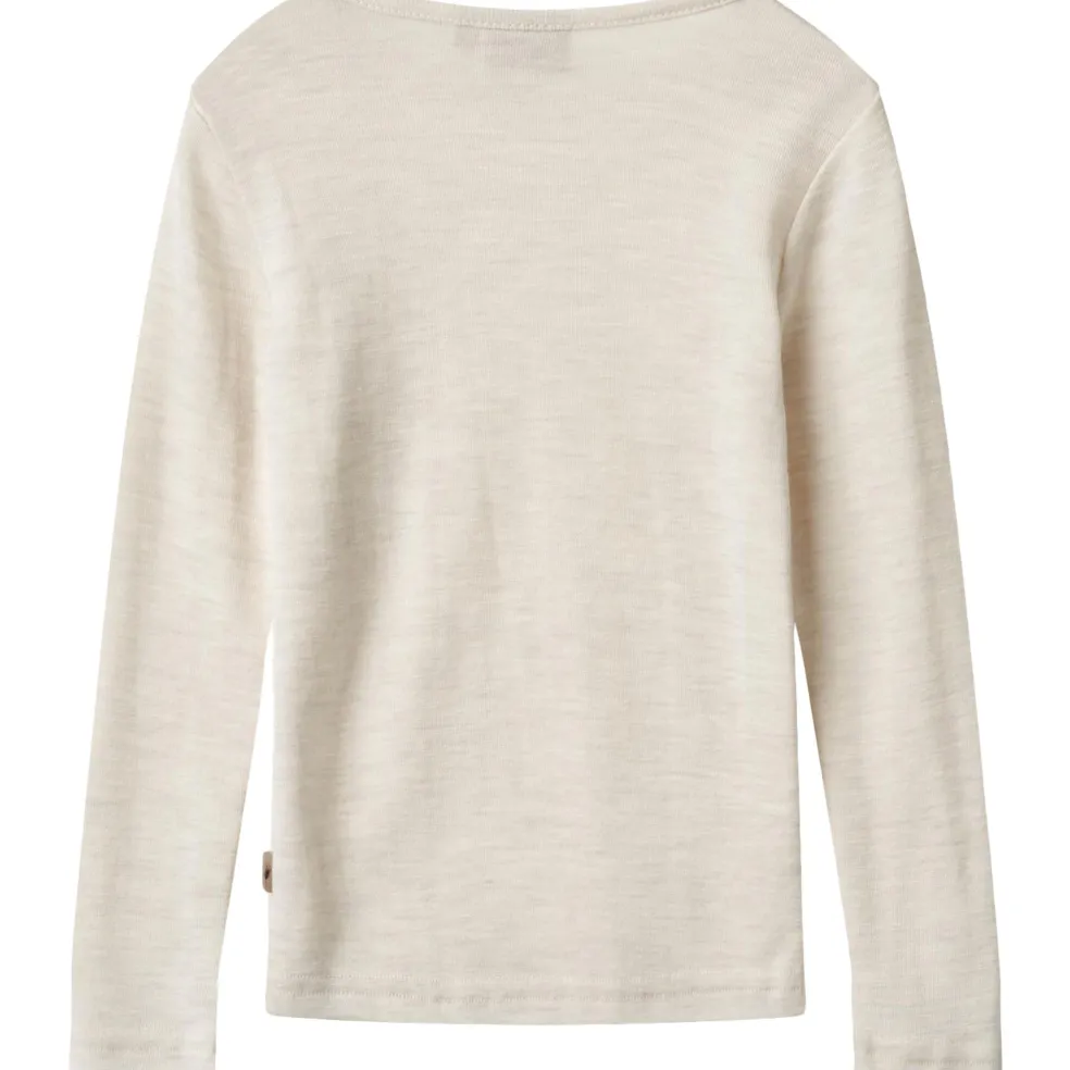 Wool T-Shirt L/S Alfie-1141 eggshell melange