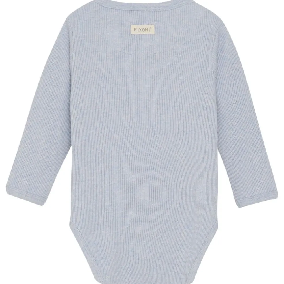 Wrap Body LS Mélange Rib Zen Blue Zen Blue Wrap Baby Body