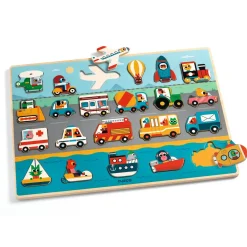Wroom Pussel 22 Bitar - Transport Multi