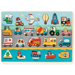 Wroom Pussel 22 Bitar - Transport Multi